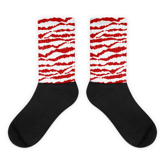 Abstract Tiger Sublimated Socks Match Jordan 6 “Red Oreo”