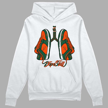 Dunk Low Team Dark Green Orange DopeSkill Hoodie Sweatshirt Breathe Graphic - White