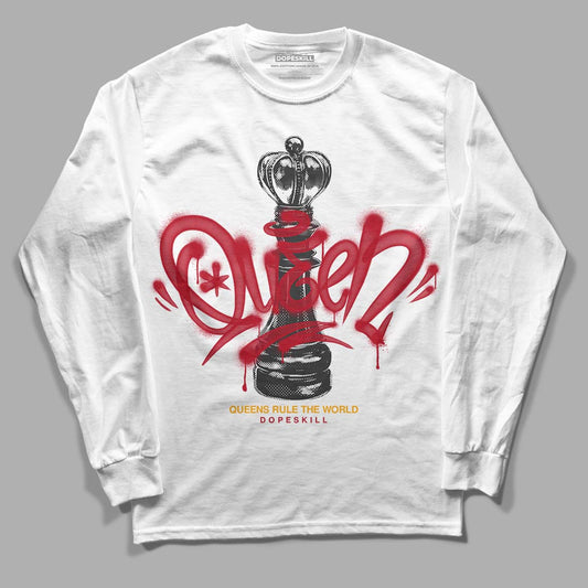 Jordan 7 Retro Cardinal DopeSkill Long Sleeve T-Shirt Queen Chess Graphic Streetwear - White