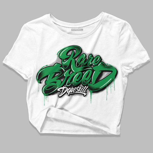 Jordan 1 Low Lucky Green DopeSkill Women's Crop Top Rare Breed Type Graphic Streetwear - White