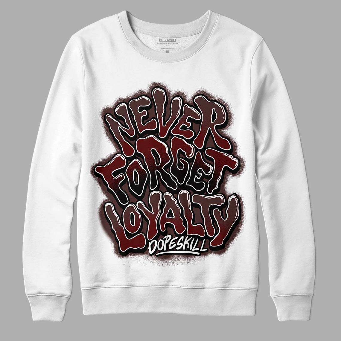 Jordan 12 x A Ma Maniére DopeSkill Sweatshirt Never Forget Loyalty Graphic Streetwear - White 