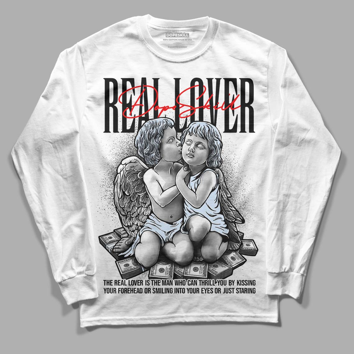 Black Metallic Chrome 6s DopeSkill Long Sleeve T-Shirt Real Lover Graphic - White