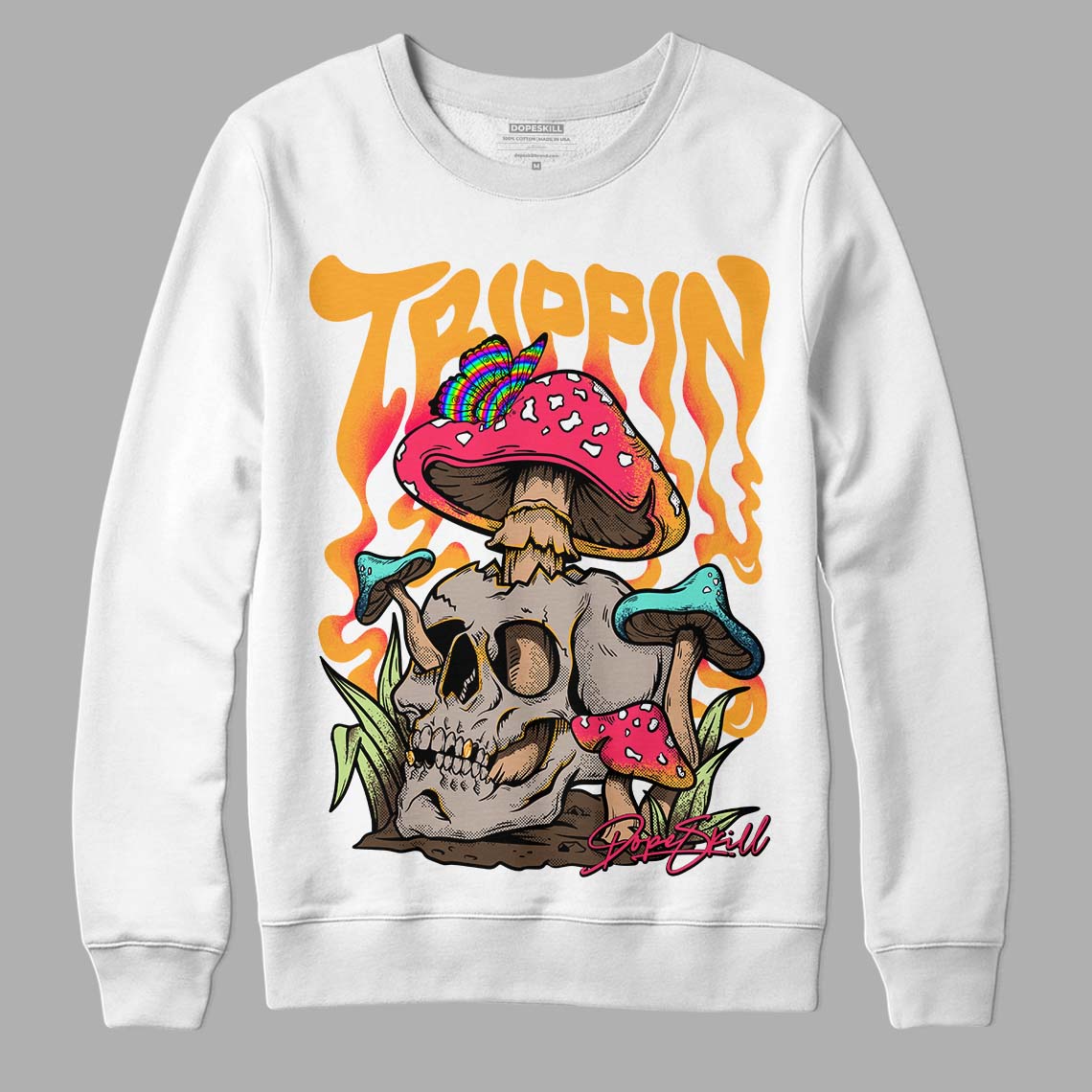 Flyease Bio Hack 1s Low DopeSkill Sweatshirt Trippin Graphic - White 