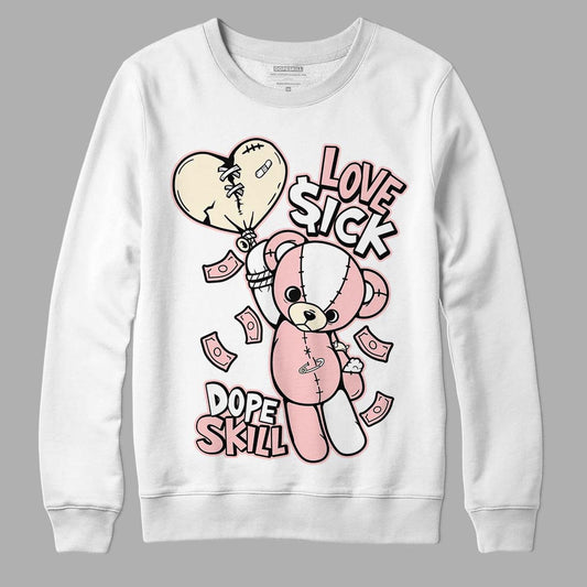  Jordan 1 High OG WMNS Washed Pink DopeSkill Sweatshirt Love Sick Graphic Streetwear - White