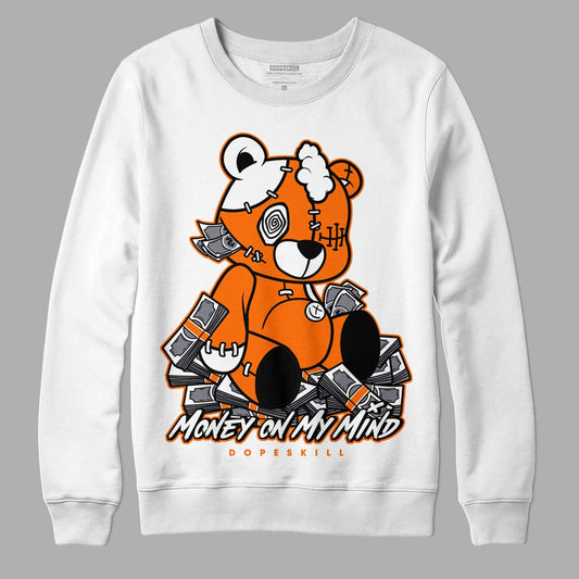 Orange Black White DopeSkill Sweatshirt MOMM Bear Graphic - White 