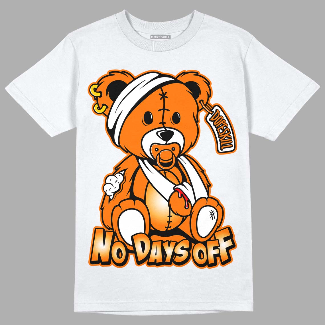 Wmns Dunk Low 'Magma Orange DopeSkill T-Shirt Hurt Bear Graphic Streetwear - White