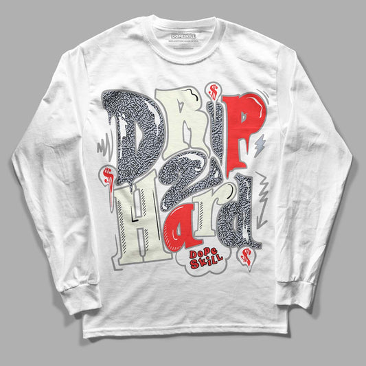 Jordan 3 Retro White Cement Reimagined DopeSkill Long Sleeve T-Shirt Drip Too Hard Graphic Streetwear - White