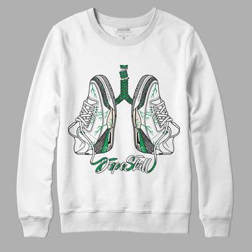 Jordan 3 WMNS “Lucky Green” DopeSkill Sweatshirt Breathe Graphic Streetwear - White