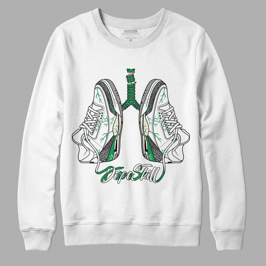 Jordan 3 WMNS “Lucky Green” DopeSkill Sweatshirt Breathe Graphic Streetwear - White