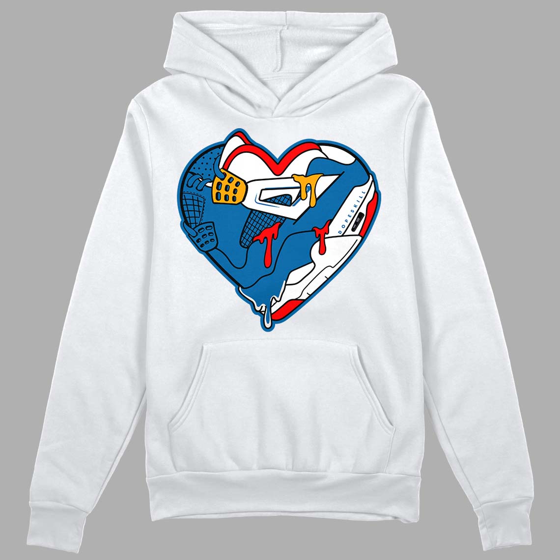 Messy Room 4S DopeSkill Hoodie Sweatshirt Heart Jordan 4 Graphic - White