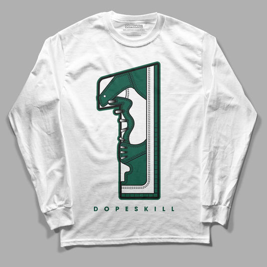 Lottery Pack Malachite Green Dunk Low DopeSkill Long Sleeve T-Shirt No.1 Graphic - White