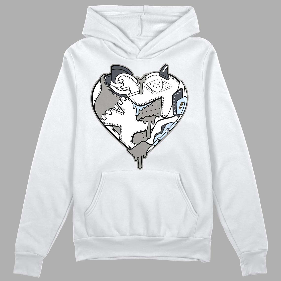 Jordan 6 Retro Cool Grey DopeSkill Hoodie Sweatshirt Heart Jordan 6 Graphic Streetwear - White