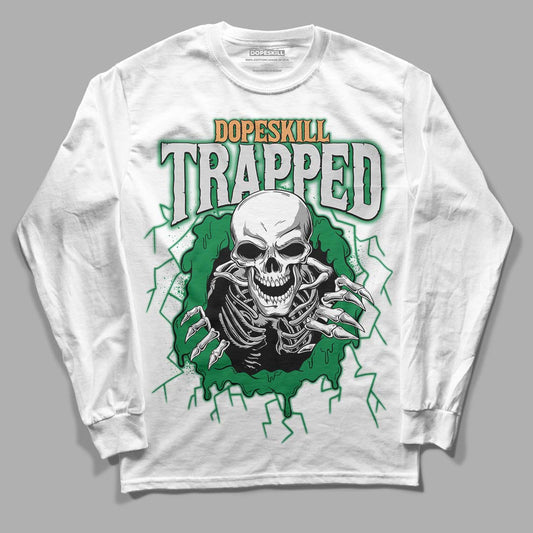 Nike SB x Jordan 4 “Pine Green” DopeSkill Long Sleeve T-Shirt Trapped Halloween Graphic Streetwear - White