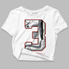 Jordan 3 Retro White Cement Reimagined DopeSkill Women's Crop Top No.3 Graphic Streetwear - White