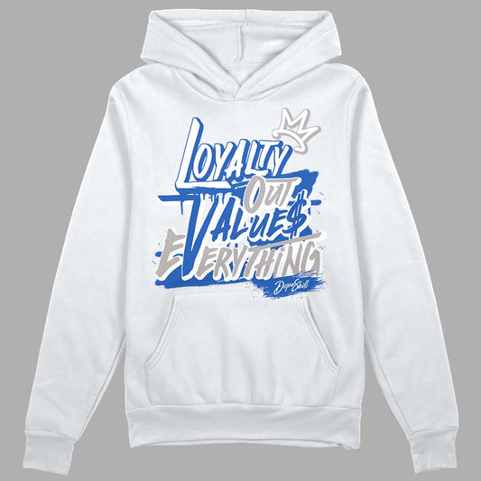 True Blue 1s DopeSkill Hoodie Sweatshirt LOVE Graphic - White