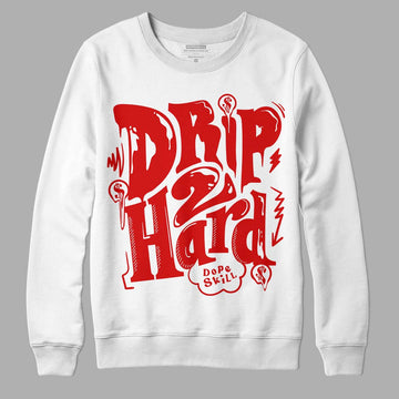 Jordan 12 Retro ‘Gym Red’ DopeSkill Sweatshirt Drip Too Hard Graphic Streetwear - White 