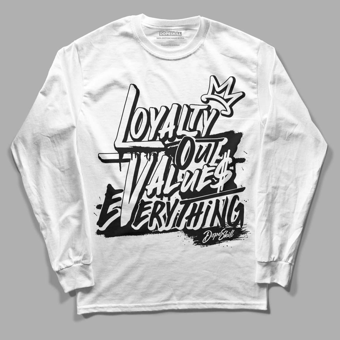 Jordan 1 High 85 Black White DopeSkill Long Sleeve T-Shirt LOVE  Graphic Streetwear - White 