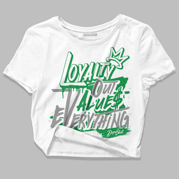 Jordan 3 WMNS “Lucky Green” DopeSkill Women's Crop Top LOVE Graphic Streetwear - White