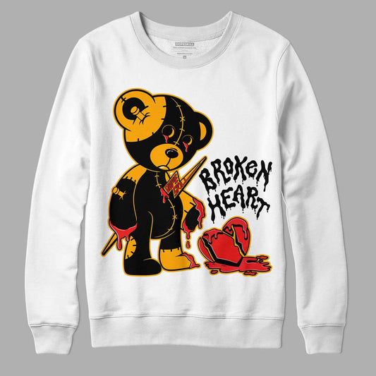 Black Taxi 12s DopeSkill Sweatshirt Broken Heart Graphic - White 