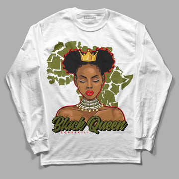 Travis Scott x Jordan 1 Low OG “Olive” DopeSkill Long Sleeve T-Shirt Black Queen Graphic Streetwear - White