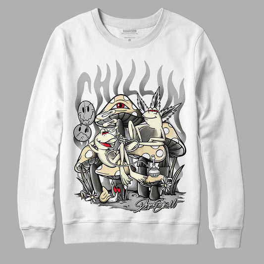 Jordan 4 Retro SE Craft Photon Dust DopeSkill Sweatshirt Chillin  Graphic Streetwear  - White 