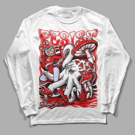 Cherry 11s DopeSkill Long Sleeve T-Shirt Resist Graphic - White