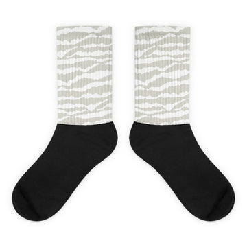 Abstract Tiger Sublimated Socks Match Jordan 4 Military Black