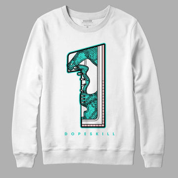 Green Snakeskin Dunk Low DopeSkill Sweatshirt No.1 Graphic - White