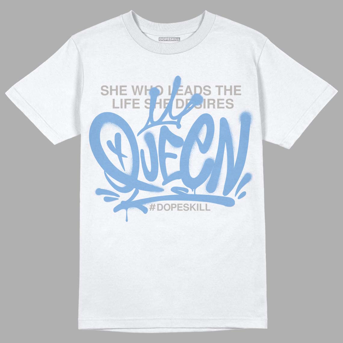 Jordan 5 Retro University Blue DopeSkill T-Shirt Queen Graphic Streetwear - White