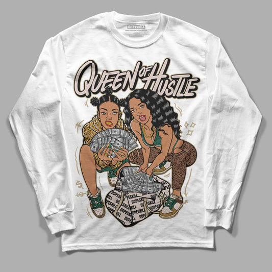 Safari Dunk Low DopeSkill Long Sleeve T-Shirt Queen Of Hustle Graphic - White 