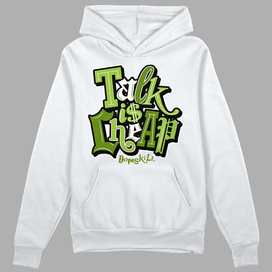 Dunk Low 'Chlorophyll' DopeSkill Hoodie Sweatshirt Talk Is Chip Graphic - White