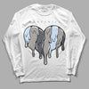 Jordan 6 Retro Cool Grey DopeSkill Long Sleeve T-Shirt Slime Drip Heart Graphic Streetwear - White