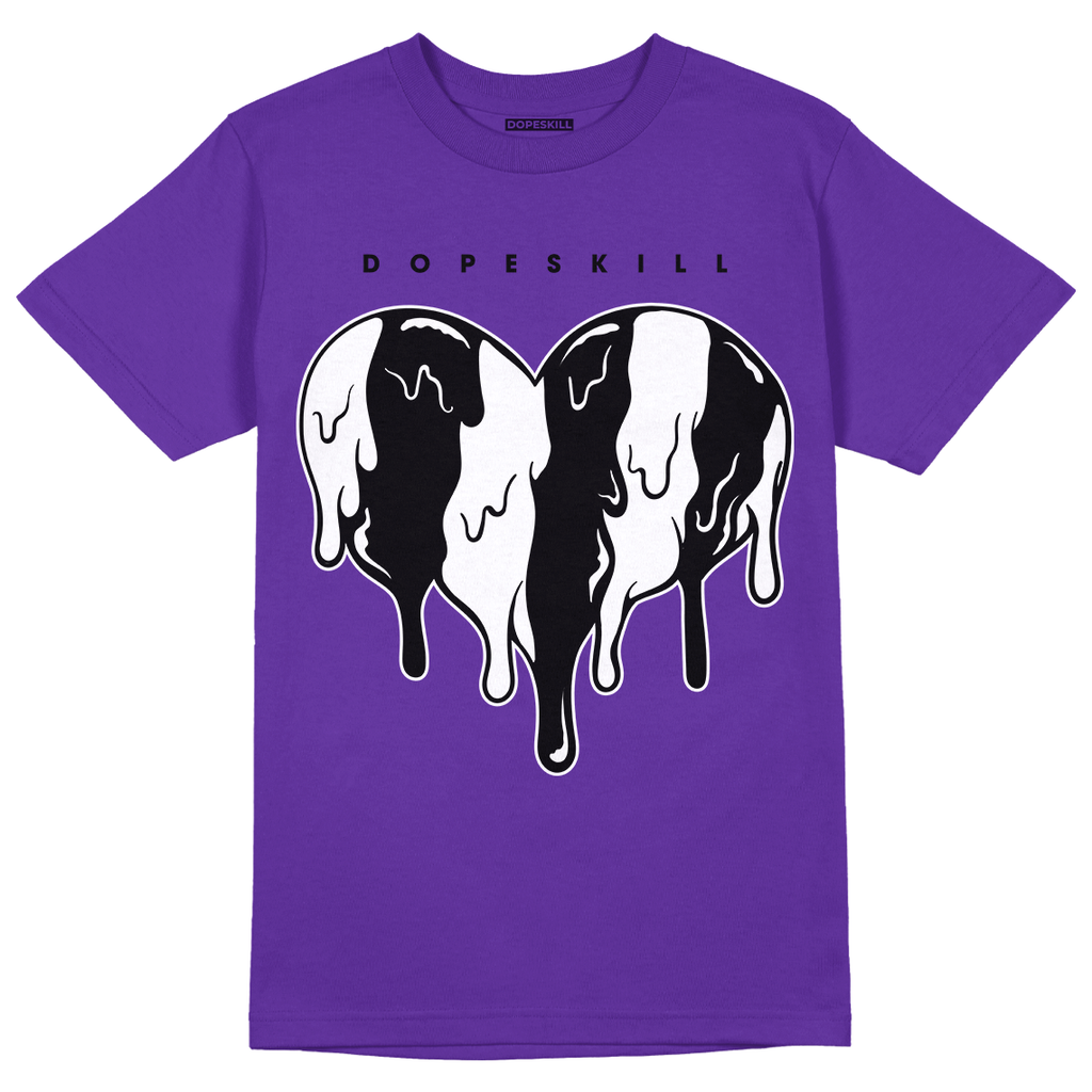 Jordan 13 Court Purple DopeSkill Purple T-shirt Slime Drip Heart Graphic