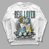 Aqua 5s DopeSkill Long Sleeve T-Shirt Real Lover Graphic - White