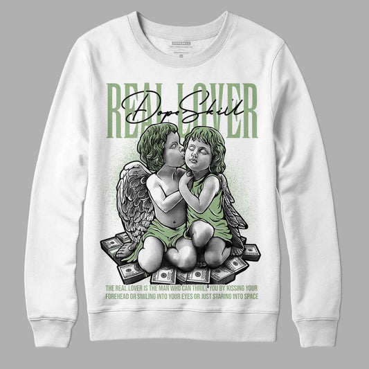 Jordan 4 Retro “Seafoam”  DopeSkill Sweatshirt Real Lover Graphic Streetwear - White 