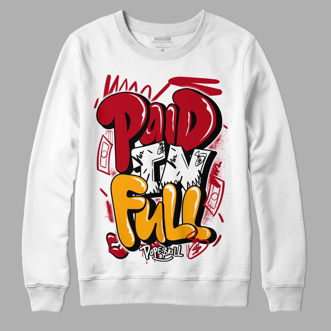 Cardinal 7s DopeSkill Sweatshirt New Paid In Full Graphic - White 