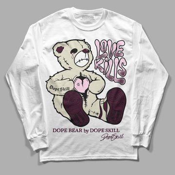 Dunk Low Night Maroon and Medium Soft Pink DopeSkill Long Sleeve T-Shirt Love Kills Graphic Streetwear - White 