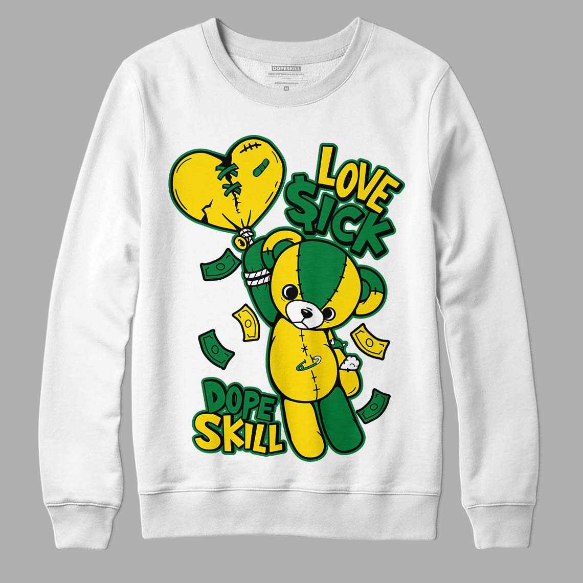 Dunk Low Reverse Brazil DopeSkill Sweatshirt Love Sick Graphic - White