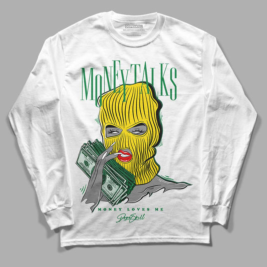 Dunk Low Reverse Brazil DopeSkill Long Sleeve T-Shirt Money Talks Graphic - White