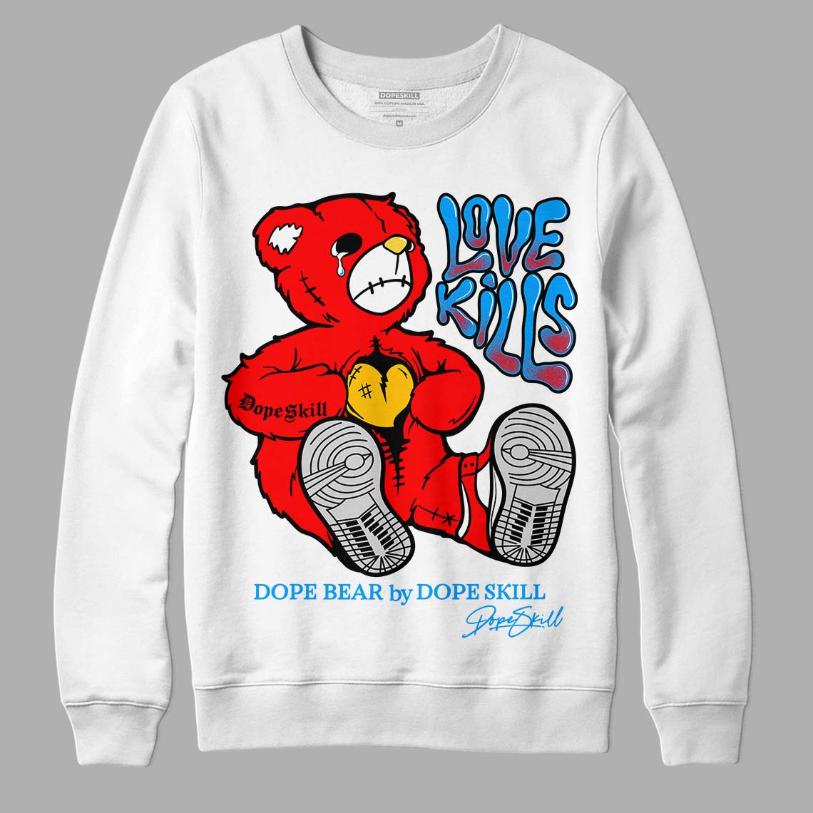 Fruity Pebbles Dunks DopeSkill Sweatshirt Love Kills Graphic - White