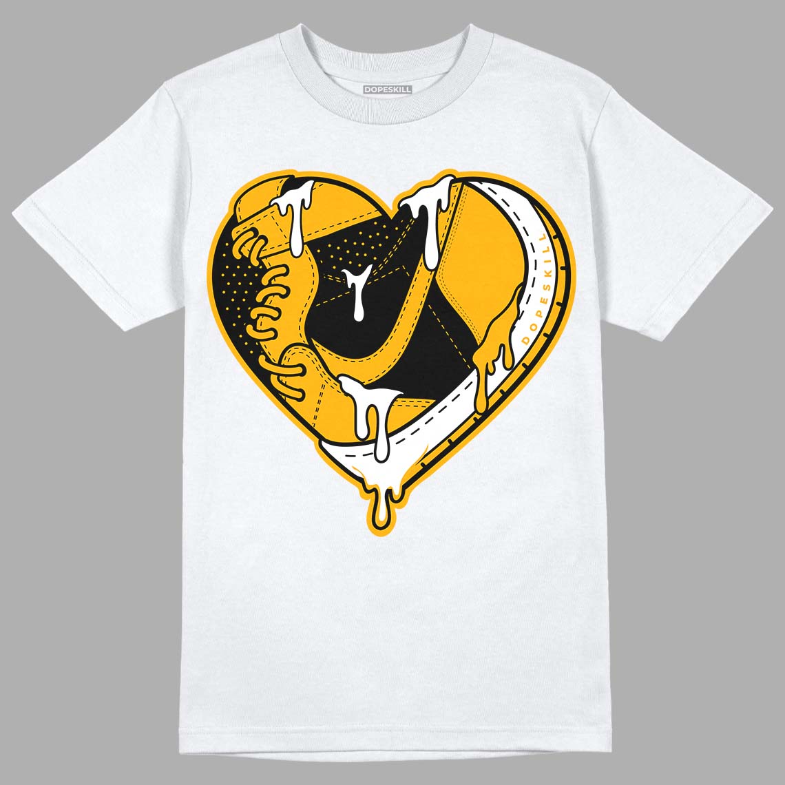 Goldenrod Dunk DopeSkill T-Shirt Heart Jordan Graphic - White 