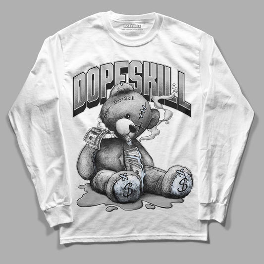 Black Metallic Chrome 6s DopeSkill Long Sleeve T-Shirt Sick Bear Graphic - White