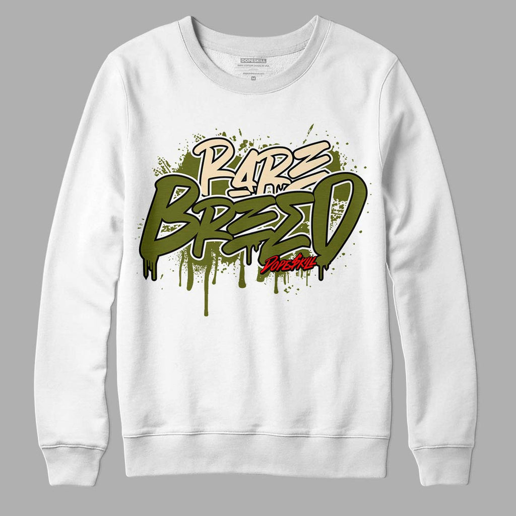 Travis Scott x Jordan 1 Low OG “Olive” DopeSkill Sweatshirt Rare Breed Graphic Streetwear - White