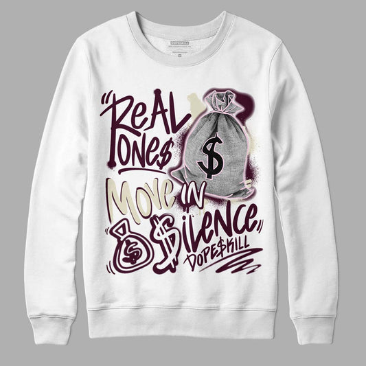 Dunk Low Night Maroon and Medium Soft Pink DopeSkill Sweatshirt Real Ones Move In Silence Graphic Streetwear - White 