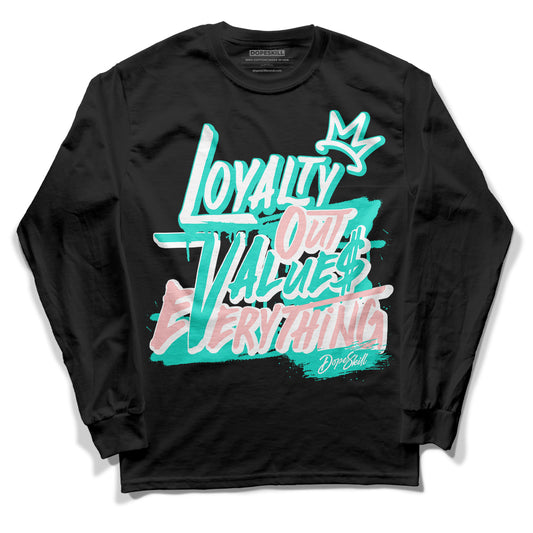 Green Snakeskin Dunk Low DopeSkill Long Sleeve T-Shirt LOVE Graphic - Black