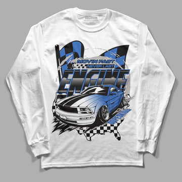 True Blue 1s DopeSkill Long Sleeve T-Shirt ENGINE Tshirt Graphic - White