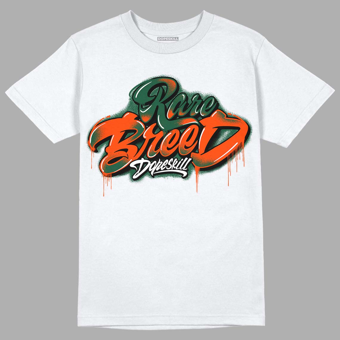 Dunk Low Team Dark Green Orange DopeSkill T-Shirt Rare Breed Type Graphic - White