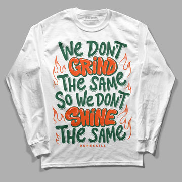 Dunk Low Team Dark Green Orange DopeSkill Long Sleeve T-Shirt Grind Shine Graphic Streetwear - White 