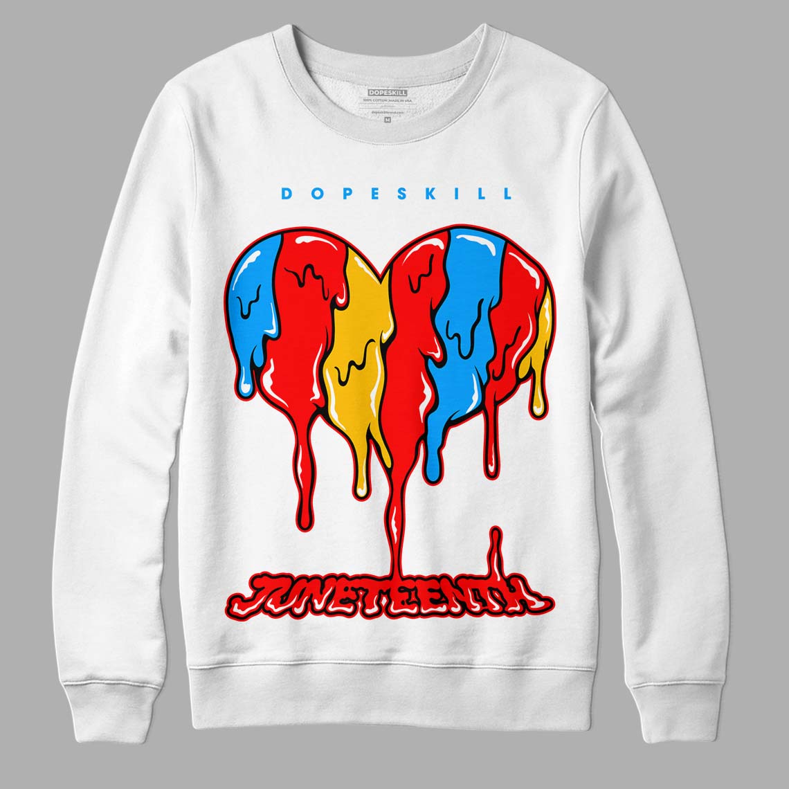 Fruity Pebbles Dunks DopeSkill Sweatshirt Juneteenth Heart Graphic - White