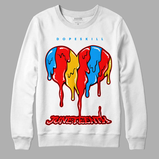 Fruity Pebbles Dunks DopeSkill Sweatshirt Juneteenth Heart Graphic - White